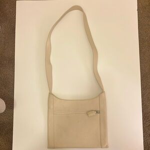 The Sak Pure Leather Elegant Cream Shoulder Bag